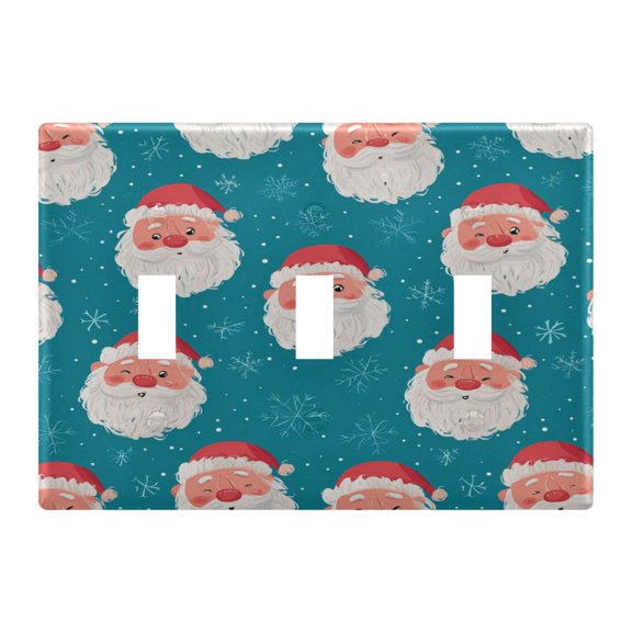 Switch Panel 4.48x6.37In Switch Plate Wall Panel Living Room Kitchen Bedroom Study Switch Panel Stylish Decoration Santa Claus Face