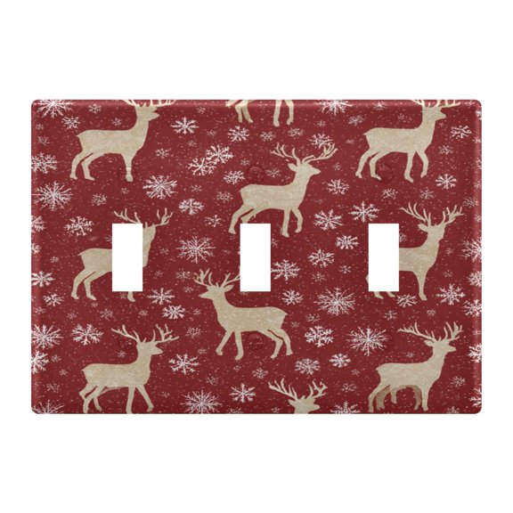 Switch Panel 4.48x6.37In Switch Plate Wall Panel Living Room Kitchen Bedroom Study Switch Panel Stylish Decoration The Red Christmas Fawn