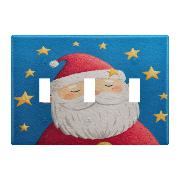 Switch Panel 4.48x6.37In Switch Plate Wall Panel Living Room Kitchen Bedroom Study Switch Panel Stylish Decoration Warm Santa Claus