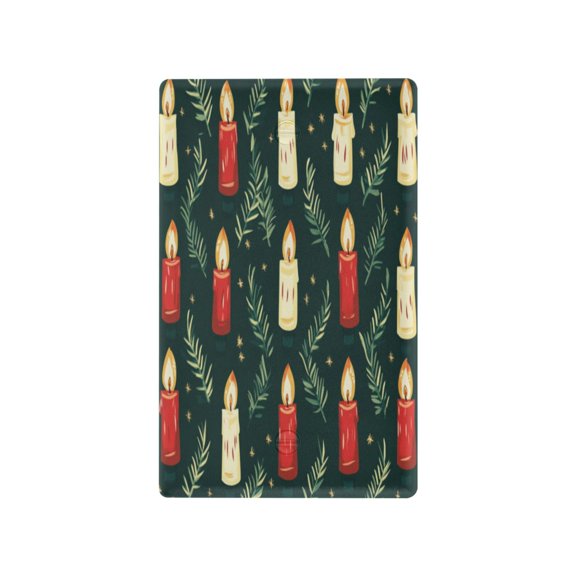 Switch Panel Switch Decoration 2.76x4.53x0.28 Inches Duplex Outlets Switch Plate Wall Plates Living Room Kitchen Bedroom Study Switches Christmas Candle Design