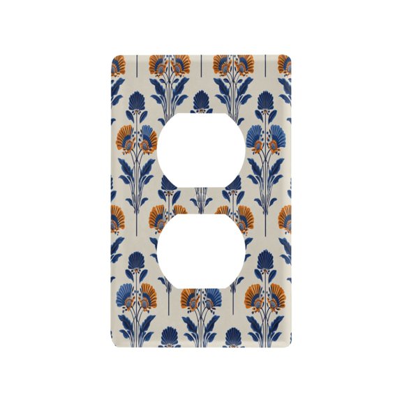Switch Panel Switch Decoration 2.76x4.53x0.28 Inches Duplex Outlets Switch Plate Wall Plates Living Room Kitchen Bedroom Study Switches Art Deco Pattern