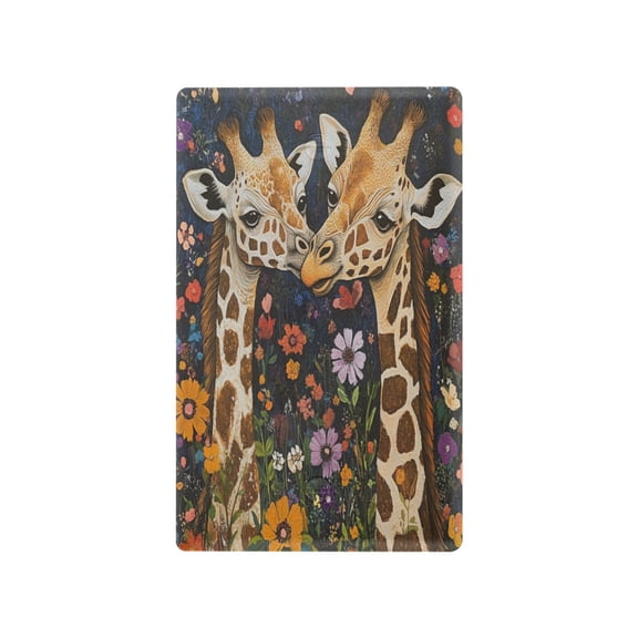 Switch Panel Switch Decoration 2.76x4.53x0.28 Inches Duplex Outlets Switch Plate Wall Plates Living Room Kitchen Bedroom Study Switches Beautiful Giraffes and Flowers