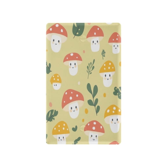 Switch Panel Switch Decoration 2.76x4.53x0.28 Inches Duplex Outlets Switch Plate Wall Plates Living Room Kitchen Bedroom Study Switches Cartoon Color Mushroom