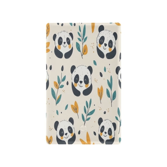 Switch Panel Switch Decoration 2.76x4.53x0.28 Inches Duplex Outlets Switch Plate Wall Plates Living Room Kitchen Bedroom Study Switches Cartoon Cute Panda Seamless