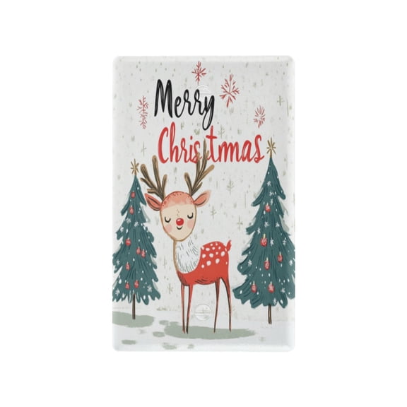 Switch Panel Switch Decoration 2.76x4.53x0.28 Inches Duplex Outlets Switch Plate Wall Plates Living Room Kitchen Bedroom Study Switches Christmas Smiling Deer Picture