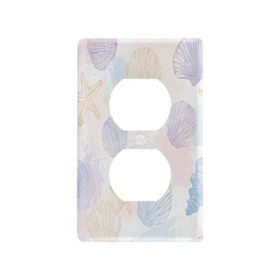 Switch Panel Switch Decoration 2.76x4.53x0.28 Inches Duplex Outlets Switch Plate Wall Plates Living Room Kitchen Bedroom Study Switches Coastal Beach Theme Art