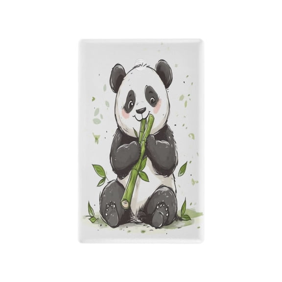 Switch Panel Switch Decoration 2.76x4.53x0.28 Inches Duplex Outlets Switch Plate Wall Plates Living Room Kitchen Bedroom Study Switches Cute Panda Eats Bamboo