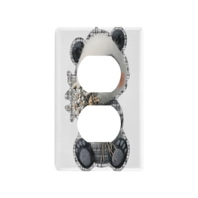 Switch Panel Switch Decoration 2.76x4.53x0.28 Inches Duplex Outlets Switch Plate Wall Plates Living Room Kitchen Bedroom Study Switches Cute Panda