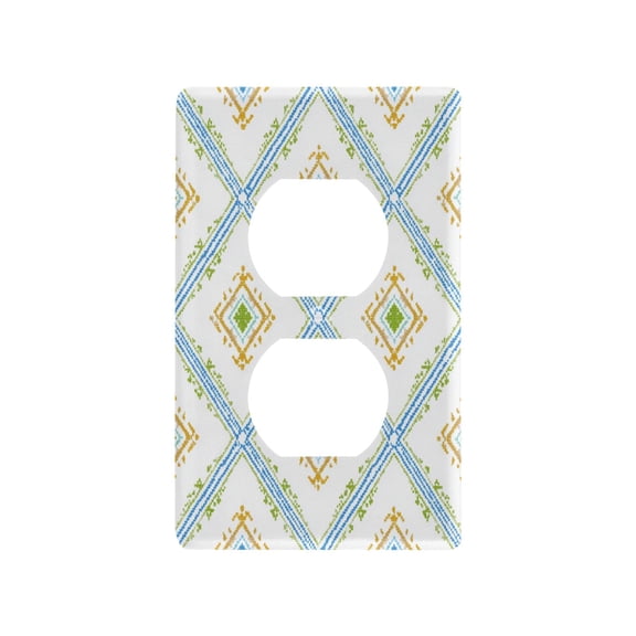Switch Panel Switch Decoration 2.76x4.53x0.28 Inches Duplex Outlets Switch Plate Wall Plates Living Room Kitchen Bedroom Study Switches Diamond Lattice Seamless Border