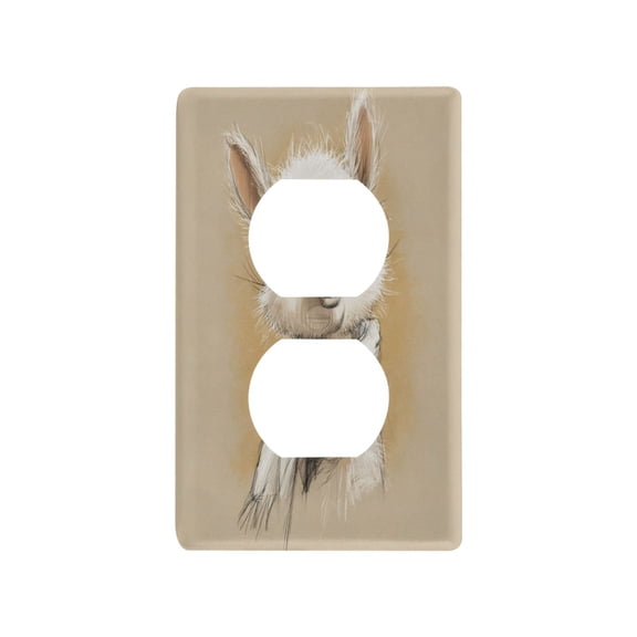 Switch Panel Switch Decoration 2.76x4.53x0.28 Inches Duplex Outlets Switch Plate Wall Plates Living Room Kitchen Bedroom Study Switches Furry Cute Alpaca Portrait