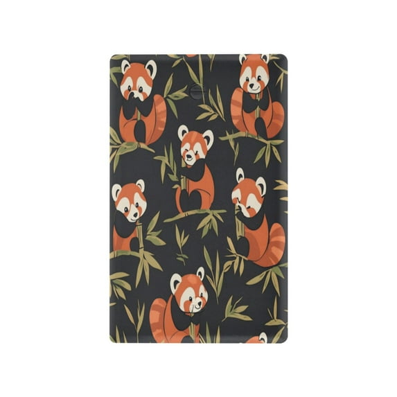 Switch Panel Switch Decoration 2.76x4.53x0.28 Inches Duplex Outlets Switch Plate Wall Plates Living Room Kitchen Bedroom Study Switches The Leopard Cat Eats Bamboo