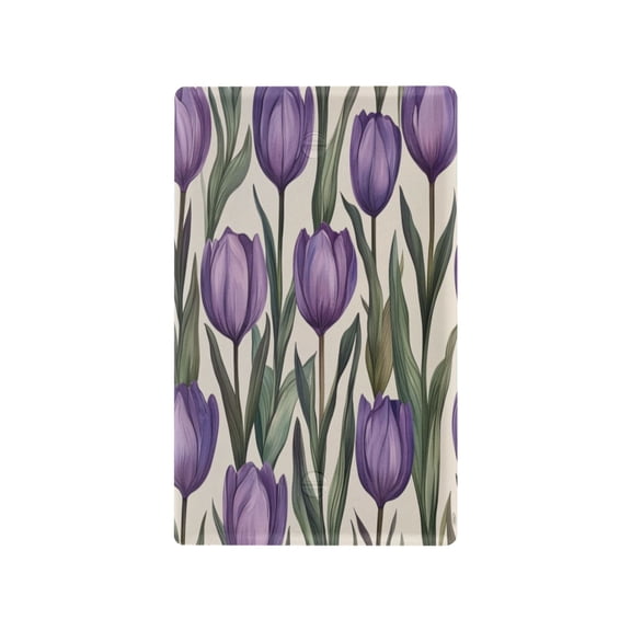 Switch Panel Switch Decoration 2.76x4.53x0.28 Inches Duplex Outlets Switch Plate Wall Plates Living Room Kitchen Bedroom Study Switches Purple Tulip1