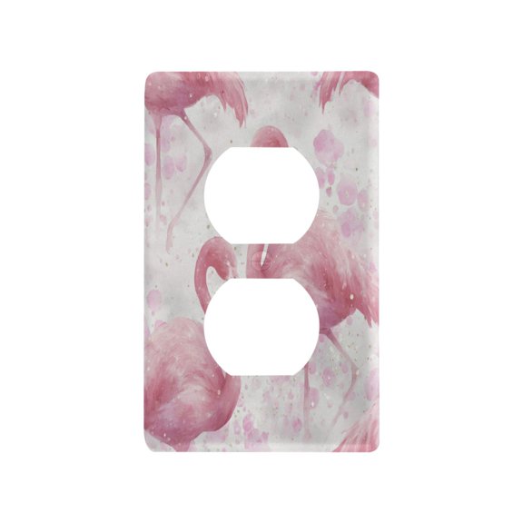 Switch Panel Switch Decoration 2.76x4.53x0.28 Inches Duplex Outlets Switch Plate Wall Plates Living Room Kitchen Bedroom Study Switches Two Pink Flamingos