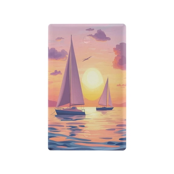 Switch Panel Switch Decoration 2.76x4.53x0.28 Inches Toggle Switch Switch Plate Wall Plates Living Room Kitchen Bedroom Study Switches Boat Sunset