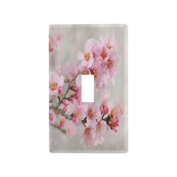 Switch Panel Switch Decoration 2.76x4.53x0.28 Inches Toggle Switch Switch Plate Wall Plates Living Room Kitchen Bedroom Study Switches Cherry Blossom Pink Tree