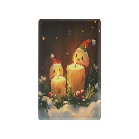 Switch Panel Switch Decoration 2.76x4.53x0.28 Inches Toggle Switch Switch Plate Wall Plates Living Room Kitchen Bedroom Study Switches Cute Snowman and Candle Picture