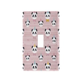 Switch Panel Switch Decoration 2.76x4.53x0.28 Inches Toggle Switch Switch Plate Wall Plates Living Room Kitchen Bedroom Study Switches Panda Pattern Beautiful