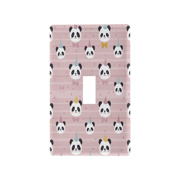 Switch Panel Switch Decoration 2.76x4.53x0.28 Inches Toggle Switch Switch Plate Wall Plates Living Room Kitchen Bedroom Study Switches Panda Pattern Beautiful