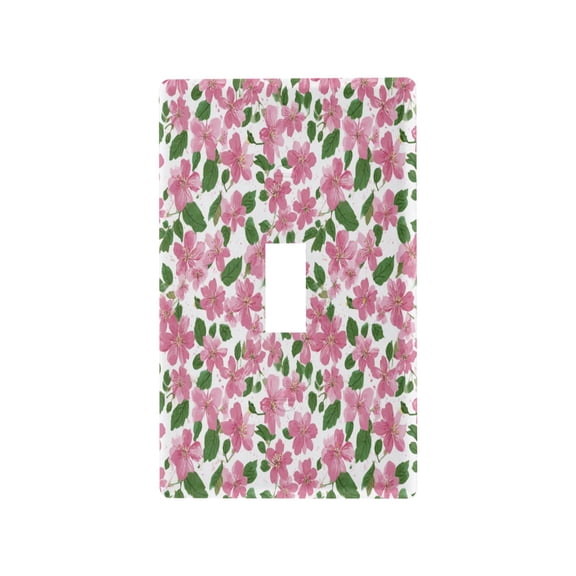 Switch Panel Switch Decoration 2.76x4.53x0.28 Inches Toggle Switch Switch Plate Wall Plates Living Room Kitchen Bedroom Study Switches Pink Cherry Blossom Pattern