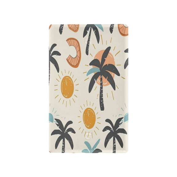 Switch Panel Switch Decoration 2.76x4.53x0.28 Inches Toggle Switch Switch Plate Wall Plates Living Room Kitchen Bedroom Study Switches The Sun Coconut Tree