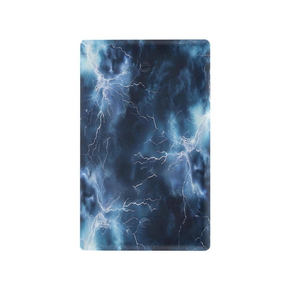 Switch Panel Switch Decoration 2.76x4.53x0.28 Inches Unused Outlet Cover Switch Plate Wall Plates Living Room Kitchen Bedroom Study Switches Blue Lightning