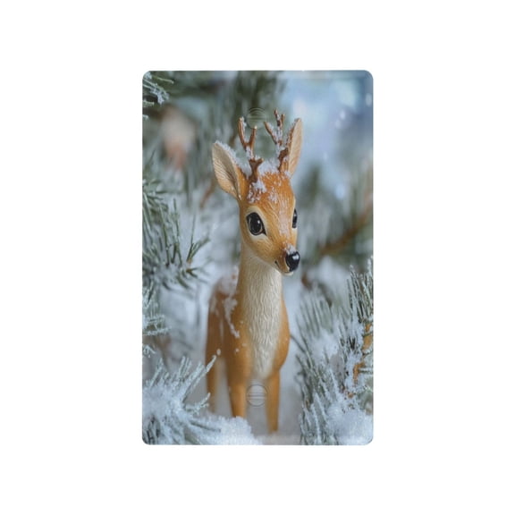 Switch Panel Switch Decoration 2.76x4.53x0.28 Inches Unused Outlet Cover Switch Plate Wall Plates Living Room Kitchen Bedroom Study Switches Christmas Little Yellow Deer