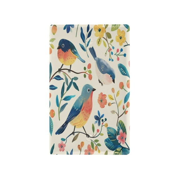 Switch Panel Switch Decoration 2.76x4.53x0.28 Inches Unused Outlet Cover Switch Plate Wall Plates Living Room Kitchen Bedroom Study Switches Flowers and Birds