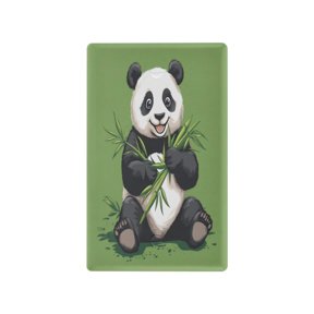 Switch Panel Switch Decoration 2.76x4.53x0.28 Inches Unused Outlet Cover Switch Plate Wall Plates Living Room Kitchen Bedroom Study Switches Panda with Green Background