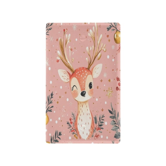 Switch Panel Switch Decoration 2.76x4.53x0.28 Inches Unused Outlet Cover Switch Plate Wall Plates Living Room Kitchen Bedroom Study Switches Pink Christmas Deer