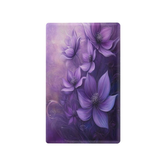 Switch Panel Switch Decoration 2.76x4.53x0.28 Inches Unused Outlet Cover Switch Plate Wall Plates Living Room Kitchen Bedroom Study Switches Purple Flower Picture