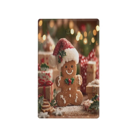 Switch Panel Switch Decoration 2.76x4.53x0.28 Inches Unused Outlet Cover Switch Plate Wall Plates Living Room Kitchen Bedroom Study Switches Warm Cute Gingerbread Man