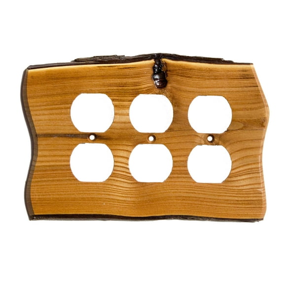 Switch Plate - Rustic - 3 Duplex - Russian Olive