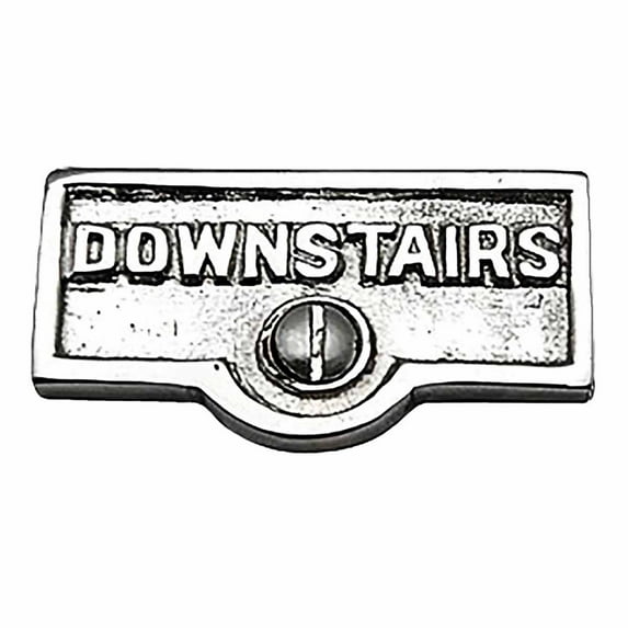 Switch Plate Tags DOWNSTAIRS Name Signs Labels Chrome Brass Traditional Engraved Wall Light Switch Cover Labels | Renovators Supply