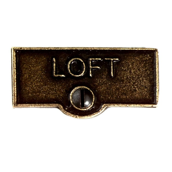 Switch Plate Tags LOFT Name Signs Labels Cast Brass Traditional Engraved Wall Light Switch Cover Labels | Renovators Supply