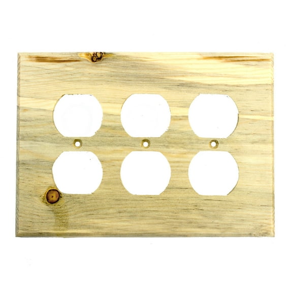 Switch Plate - Traditional - 3 Duplex - Blued Pine