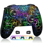 Switch Pro Controller, ESYWEN Wireless Switch Controller for Nintendo Switch/Lite/OLED,Switch Remote Gamepad with 9 Color RGB, Programmed, Wakeup, Turbo, Vibration