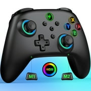 Switch Pro Controller for Nintendo Switch/OLED/Lite,BEBONCOOL Wireless Switch Remote for PC/IOS/Android with RGB Breathing LED,Black