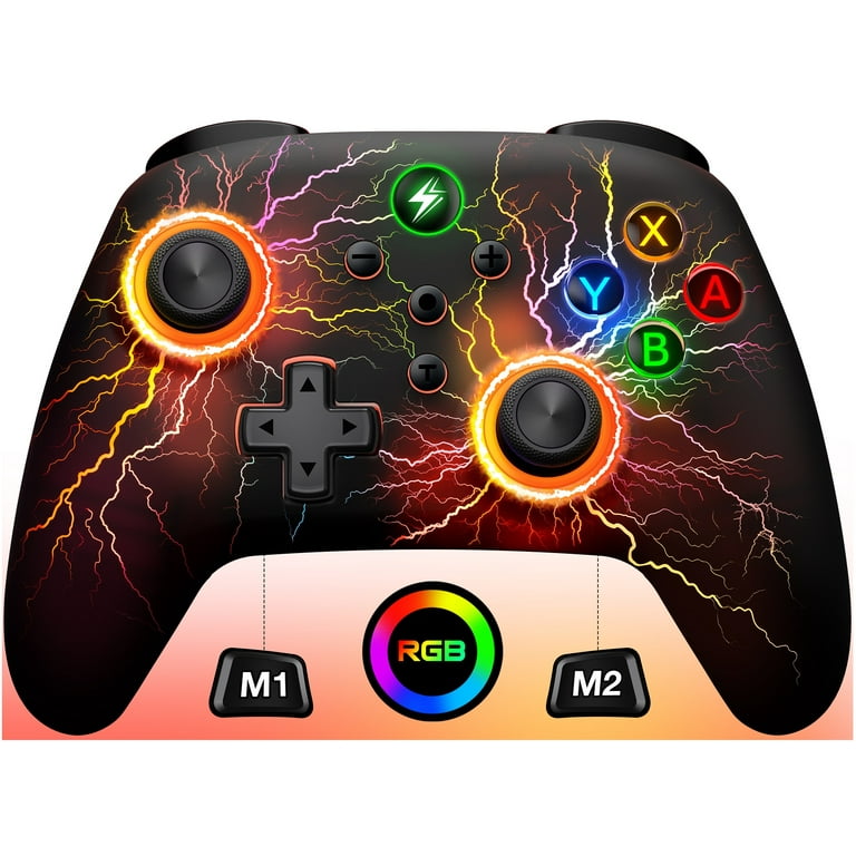 Switch Pro Controller for Nintendo Switch/OLED/Lite,Beboncool Wireless  Switch Remote for PC/IOS/Android with Lightning RGB Breathing LED
