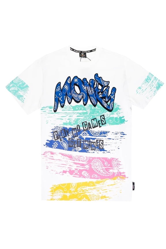 Men's T-Shirt Paisley Paint Brush Play No Games Get Mines Tee (XX-Large, White)