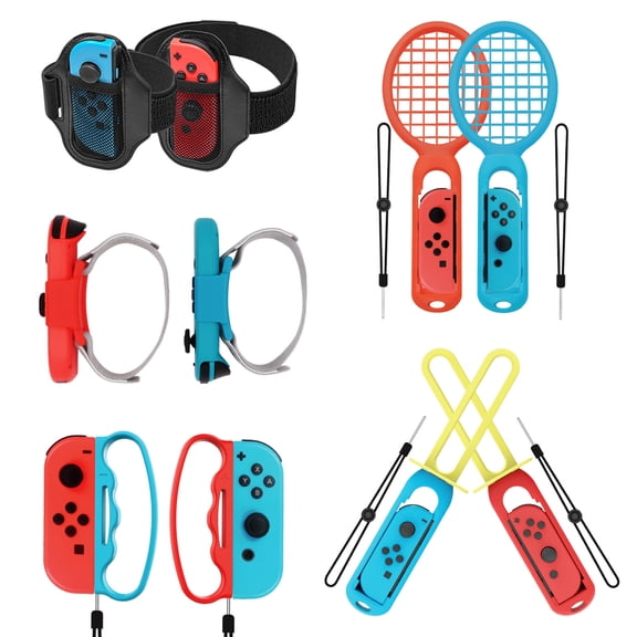 Switch Sports 10-in-1 Motion Game Kit - Joy-Con Grips, Wrist Straps, Tennis Rackets & Lightsabers, All-in-One Accessory Set for Switch/OLED | Switch Sports Accessories