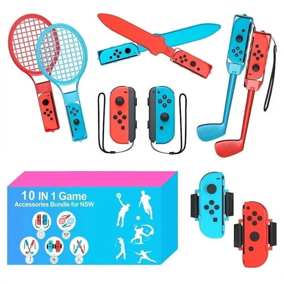 Switch Sports Accessories Bundle -10 in 1 Family Accessories Kit for NS Sports Games Compatible with Switch/OLED
