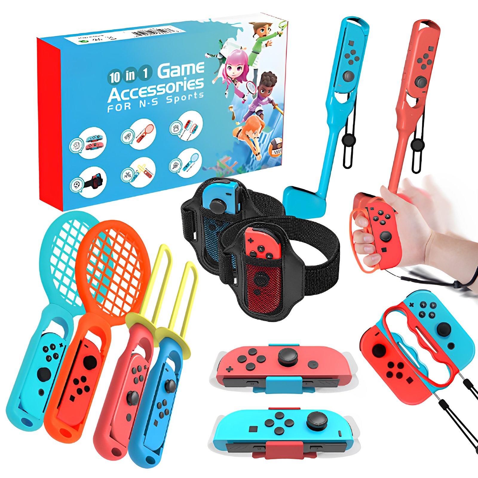 Switch Sports Accessories Bundle - 12 in 1 Family game Kit for Nintendo Switch and OLED Games