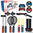 thumbnail image 1 of Switch Sports Accessories Bundle - 15 in 1 Accessories Kit compatible with Nintendo Switch Sports: Includes 2 Tennis Rackets, 2 Golf Clubs, 2 Arm Bands, 2 Leg Straps, 2 controller grips, 1 Zapper, 2 S, 1 of 1