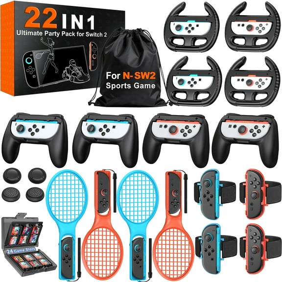 Switch Sports Accessories - Daenfyy 20 in 1 Switch Sports Accessories Bundle for Nintendo Switch 2 Sports,Family Accessories Kit Compatible with Switch/Switch OLED Sports Games