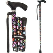Switch Sticks Walking Cane for Men or Women, Foldable and Adjustable from 32-37 Inches, FSA and HSA Eligible, Bubbles