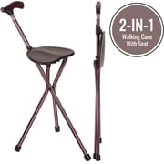 Switch Sticks 34 Tall Folding Walking Cane with Seat for Seniors & Adults   Lightweight Aluminum Frame, 220 Lb Capacity, Travel & Outdoor, FSA/HSA Eligible