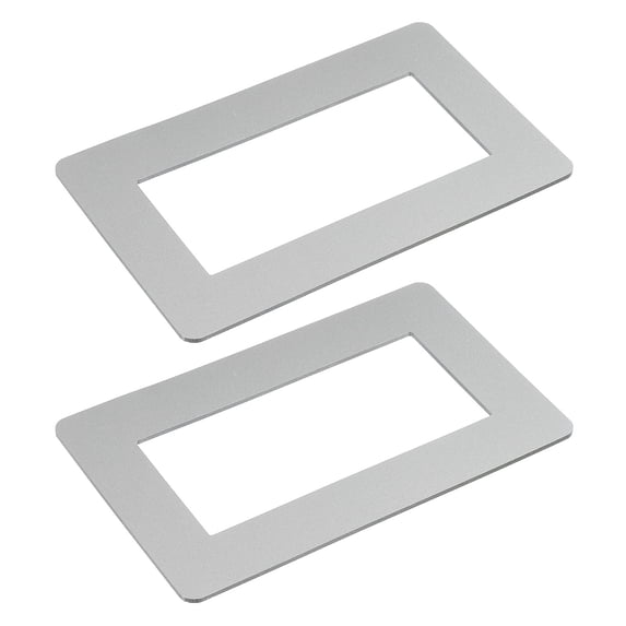 Switch Surround Plate Dual Gang Aluminum Plastic Bright Grey 216mm x 130mm 2Pcs