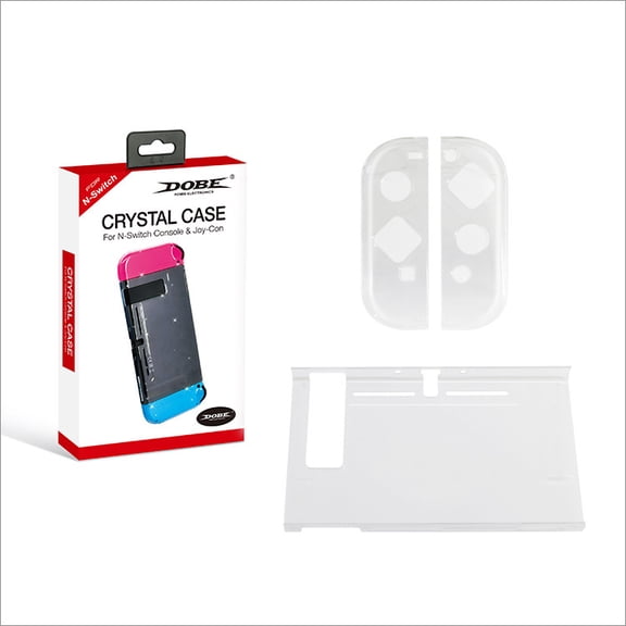 Switch Transparent Crystal Case Bundle - Clear Hard Shell for Console & Joy-Cons | Shockproof, Scratch-Resistant Protection