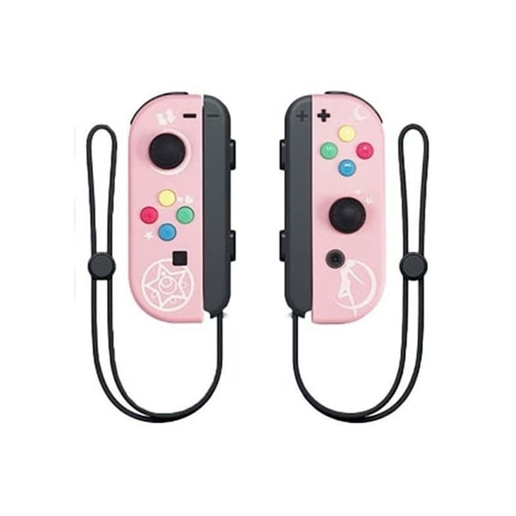 Switch Wireless Controllers with Hand Strap Replacement Wireless Gamepad Joy-con Dual Vibration (PINK 1)