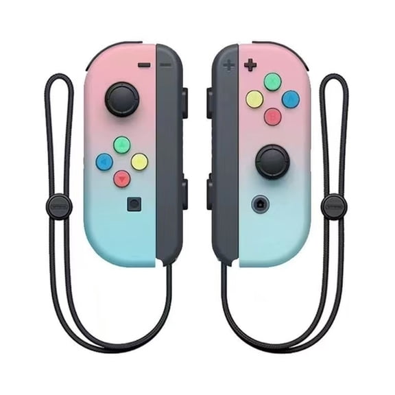 Switch Wireless Controllers with Hand Strap Replacement Wireless Gamepad Joy-con Dual Vibration (Pink&Blue Gradient)